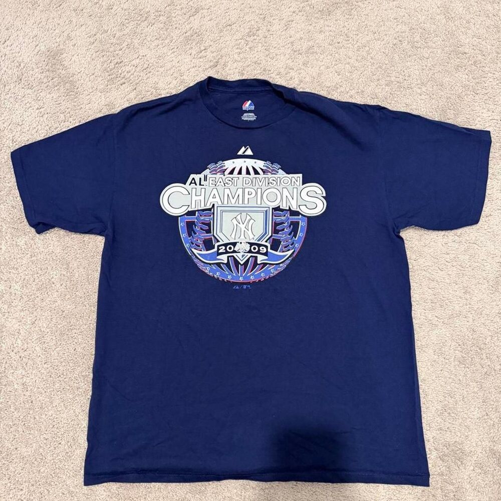 Majestic-athletic Men's Navy and Blue T-shirt